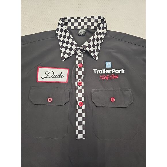 Trailer Park Golf Club Shirt Mens 2X Short Sleeve Polo Checkered Collar - Picture 4 of 7